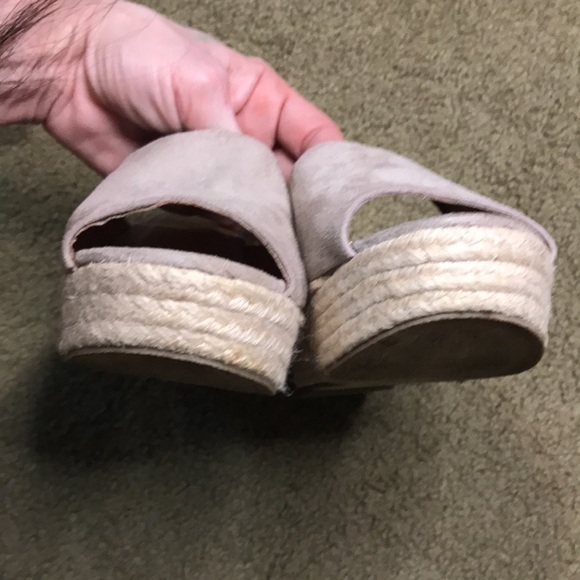 Qupid Espadrille Faux Suede Open Toe Platform Sandals Size 8 - Picture 6 of 7